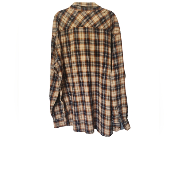 Lincoln Outdoor Men's Plaid Shirt - Brown and Blue 2XLT - Picture 2 of 8